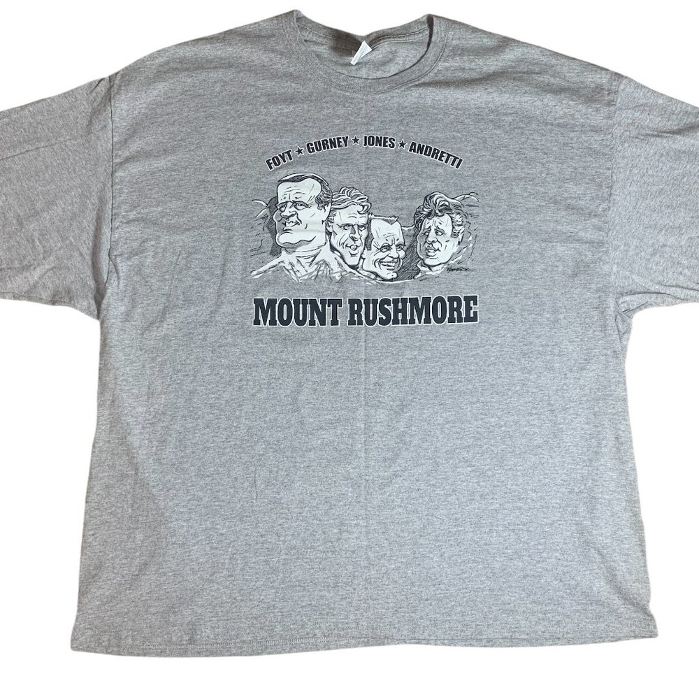 Mount Rushmore Indy 500 Foyt Gurney Jones Andretti Gildan T Shirt Men's 3XL
